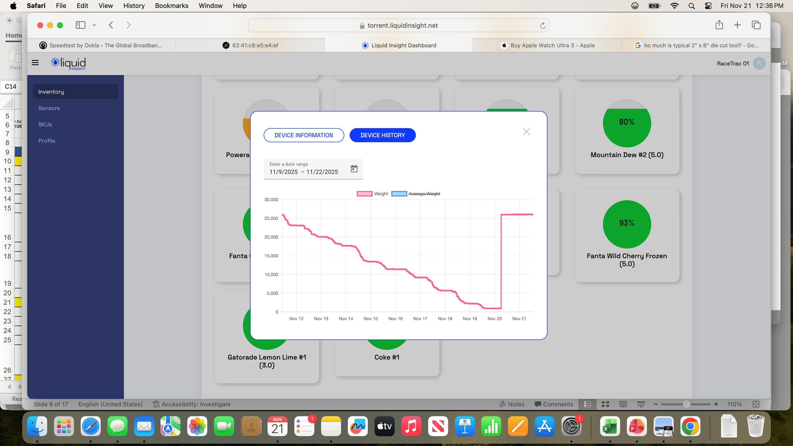 Desktop inventory with device history